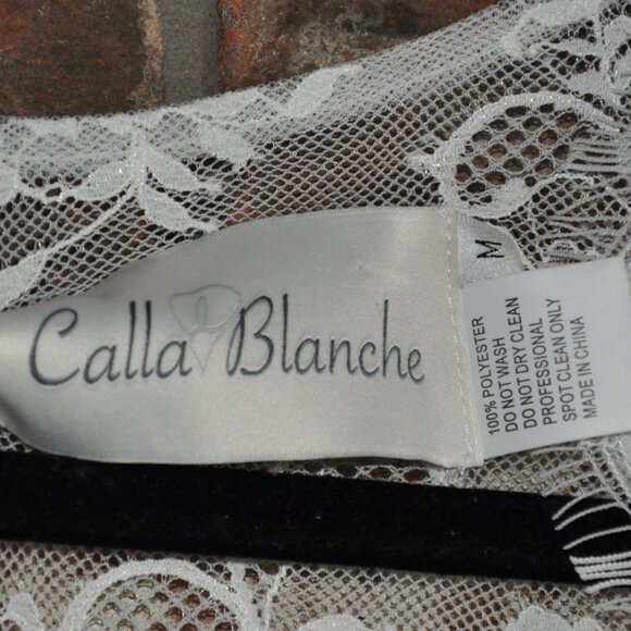Calla Blanche Ivory White Sheer Lace Robe, Bell Sleeves. New with tags. M - Picture 10 of 10